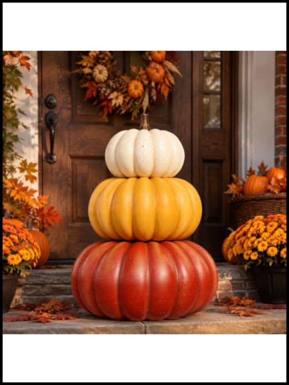 3-Tier Stacked Pumpkin Decor 22 Inch Styrofoam Fall Harvest Thanksgiving